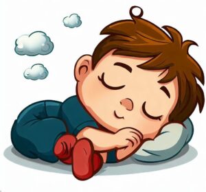 a cartoon of a baby sleeping