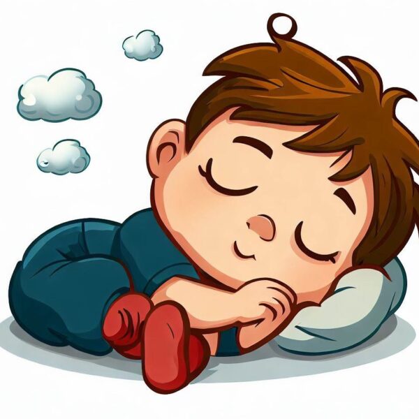 a cartoon of a baby sleeping