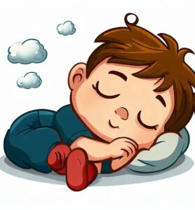 a cartoon of a baby sleeping