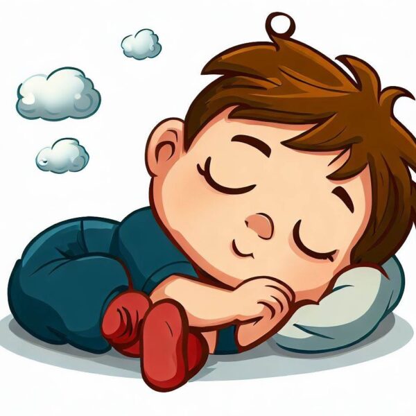 a cartoon of a baby sleeping