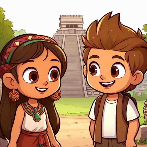 cartoon of two kids