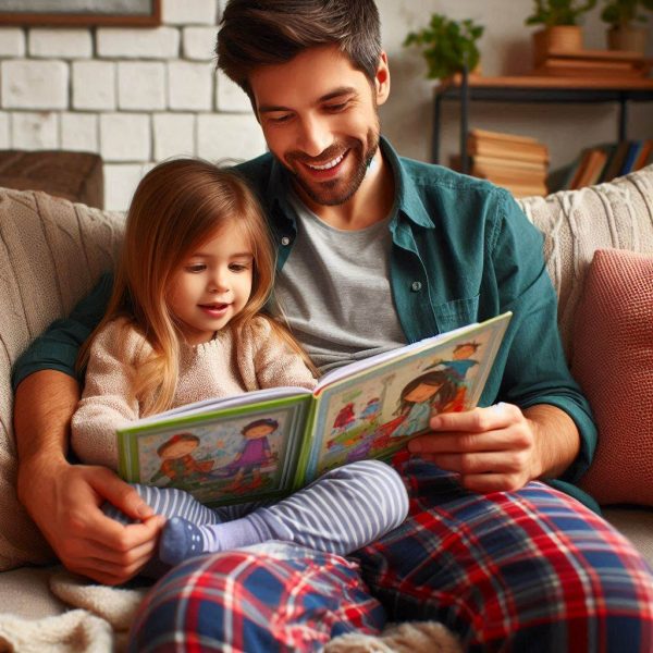 parent and child reading together